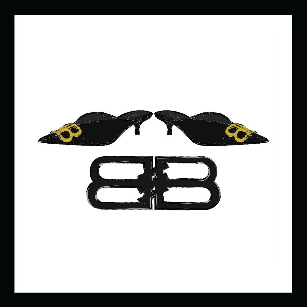 Witchy B original fashion art. Fan art fashion print in custom frame